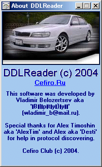 DDL Reader v1.0.0.15 - about